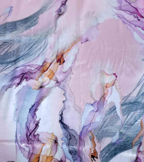 Digital Printed Liquid Satin - Abstract - Lilac