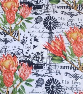 Printed Mini-Matt - Protea - White
