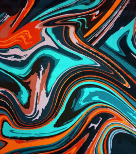 Lerato silk Satin - Abstract - Black