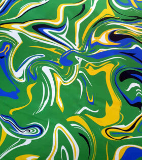 Digital Printed Duchess Satin - Abstract - Emerald Green