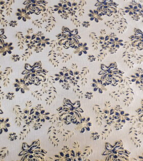 Flower Brocade - Navy Blue