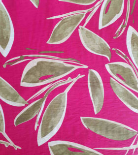 Printed Gause Linen - Cerise Pink