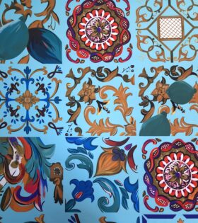Digital Printed Duchess Satin - Abstract