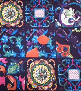 Digital Printed Duchess Satin - Abstract