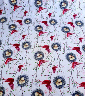 Printed Mini-Matt - Birds - White
