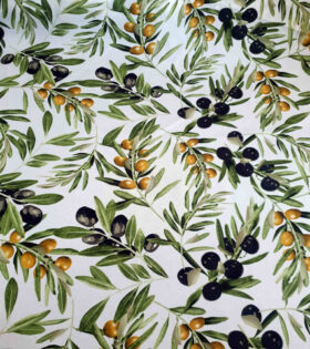 Printed Mini-Matt - Olives - White