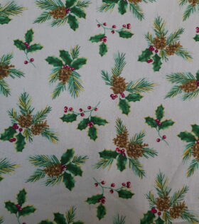 100% Printed Cotton - Christmas - Natural