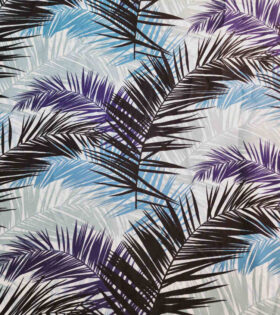 Printed Mini-Matt - Leaves - Sapphire Blue