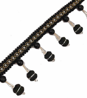 Braided Fringe - Black (LX77)