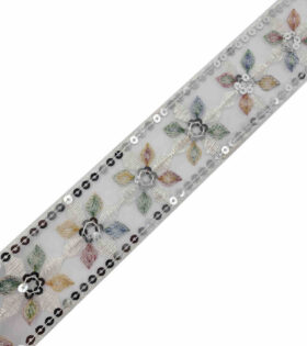 Sequins Sheer Lace - White (BS11120)