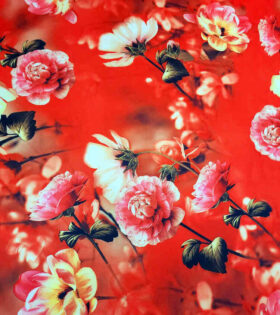 Digital Printed Duchess Satin - Floral