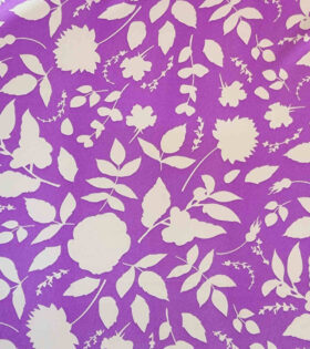 Printed Dull Satin - Floral - Purple