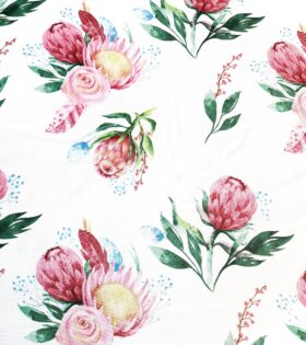Printed Mini-Matt - Protea - White