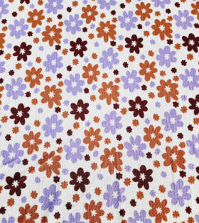 Printed Bubble Crepe - Floral - Lilac