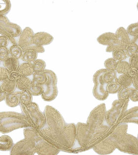 Applique Motifs - Gold - HEJ019 (1 x Pair)