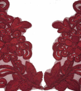 Applique Motifs - Maroon- HEJ019 (1 x Pair)