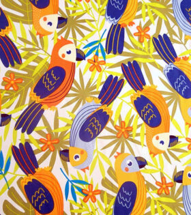 Printed Mini-Matt - Birds - Orange