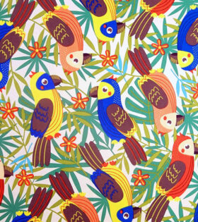 Printed Mini-Matt - Birds - Royal Blue