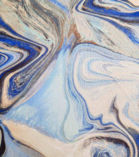 Printed Power Mesh - Abstract - Royal Blue
