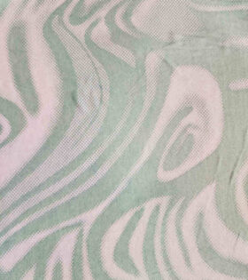 Printed Power Mesh - Abstract - Sage