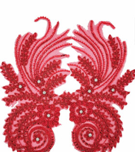 Applique Motifs - Maroon - XDH3867 (1 x Pair)