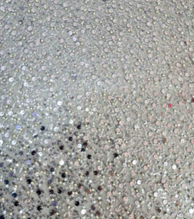 French Beaded Spankle Tulle - Grey