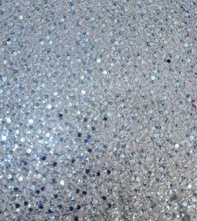 French Beaded Spankle Tulle - Powder Blue
