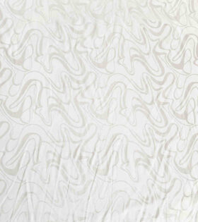 Jacquard Satin - Waves - White