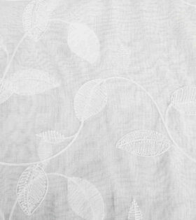 Embroidered Linen Voile - Cream