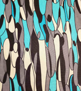 Imported Printed Linen - Aqua