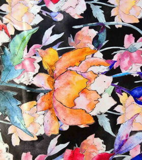Digital Printed Duchess Satin - Floral