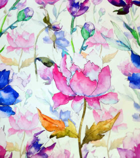 Digital Printed Duchess Satin - Floral