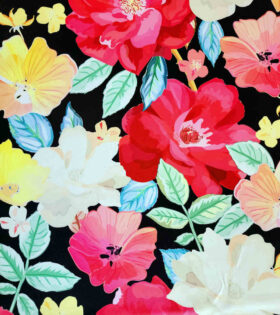 Digital Printed Duchess Satin - Floral