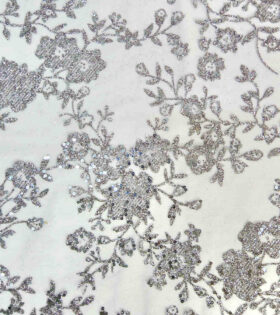 Flower Sugar Metallic Tulle - Grey