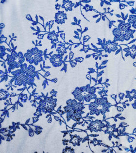 Flower Sugar Metallic Tulle - Royal Blue