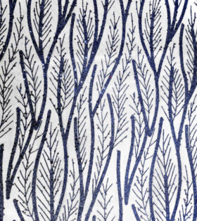 Leaf Sugar Metallic Tulle - Navy Blue