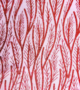Leaf Sugar Metallic Tulle - Red