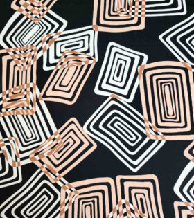 Printed Satin Flow - Abstract - Black