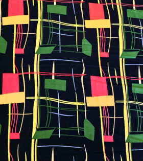 Printed Satin Flow - Abstract - Black