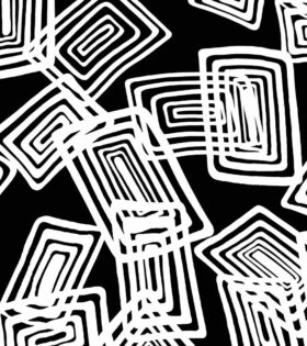 Printed Satin Flow - Abstract - Black