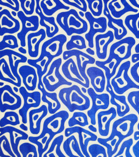 Printed Satin Flow - Abstract - Royal Blue