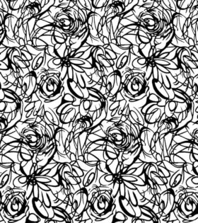 Printed Satin Flow - Abstract - White