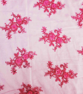 Corded Daisy Tulle - Cerise Pink