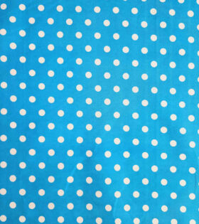 Printed Poly Cotton - Turquoise - Polka Dots