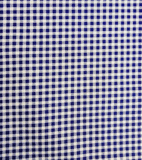 Printed Poly Cotton - Royal Blue - Gingham