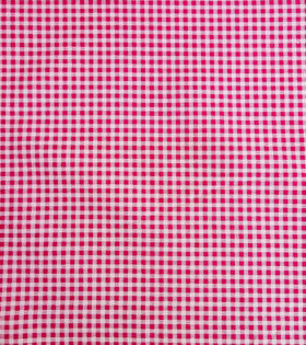 Printed Poly Cotton - Cerise Pink - Gingham