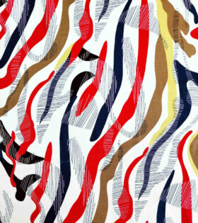 Printed Satin Flow - Abstract - Red