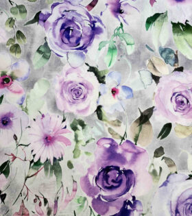 Printed Scuba - Floral - Lilac