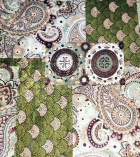 Printed Velvet - Bohemian - Olive