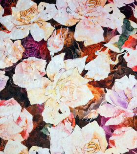 Printed Velvet - Floral - Multi-Colored